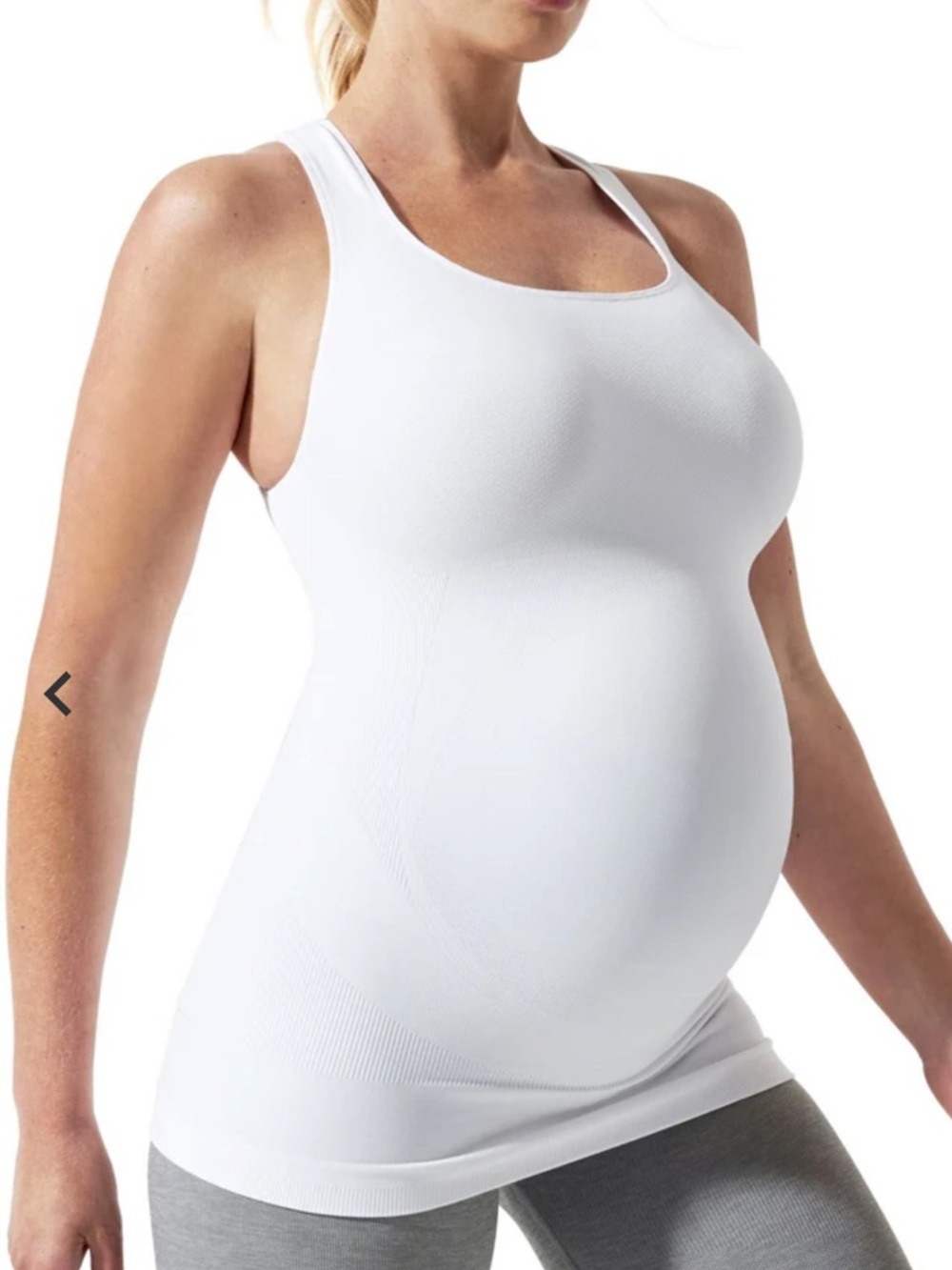 BLANQI Sport Support Maternity Crossback Tank Top White Women’s Sz L